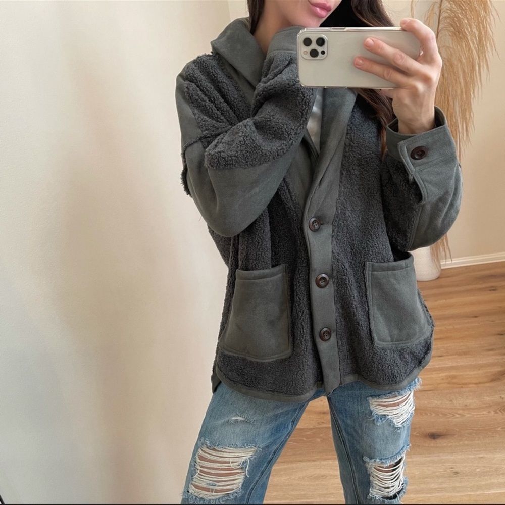 New! Lux Style Inspo Jacket Charcoal Large